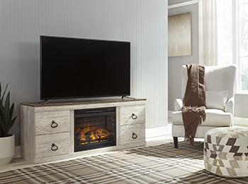 Willowton TV Stand with Electric Fireplace