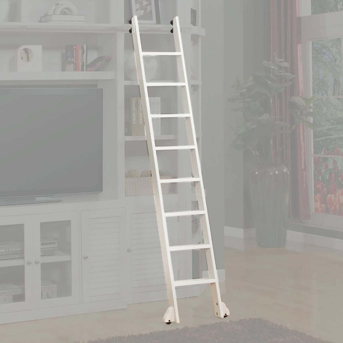 Parker House Boca 6-Piece Inset Bookcase Wall with Ladder in Cottage White