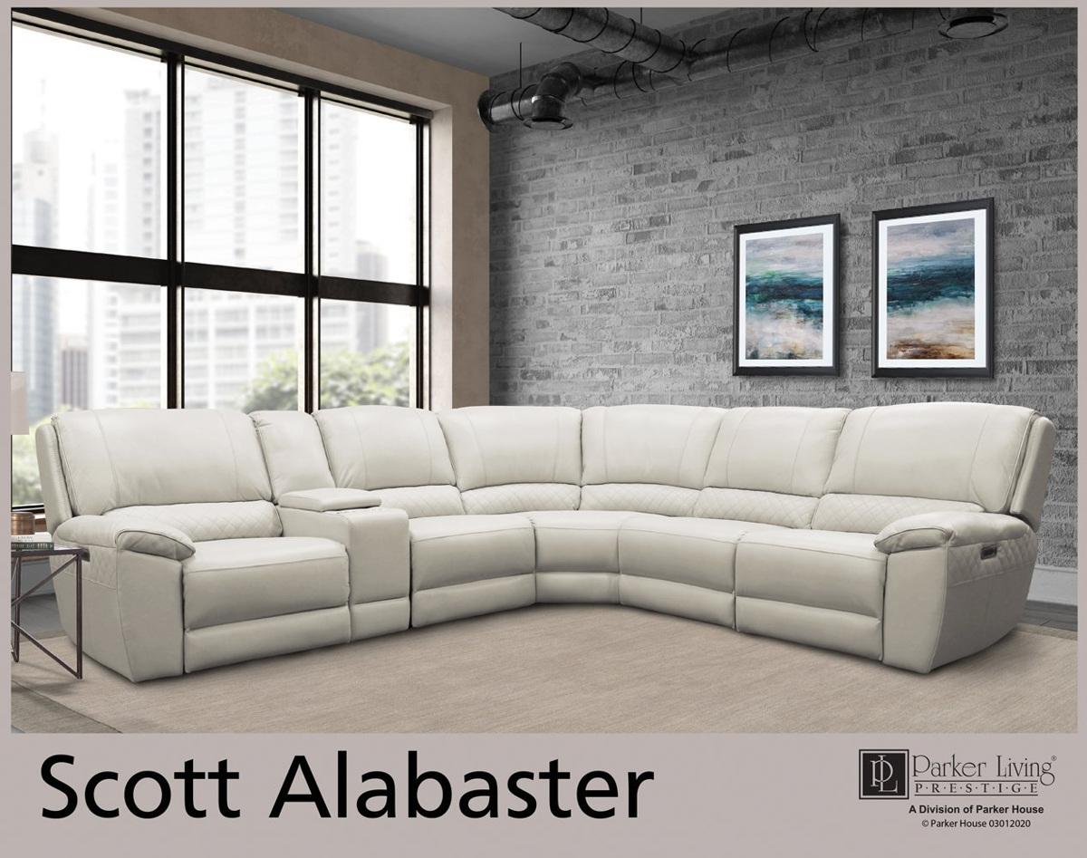 Parker House Scott Power Armless Recliner in Alabaster